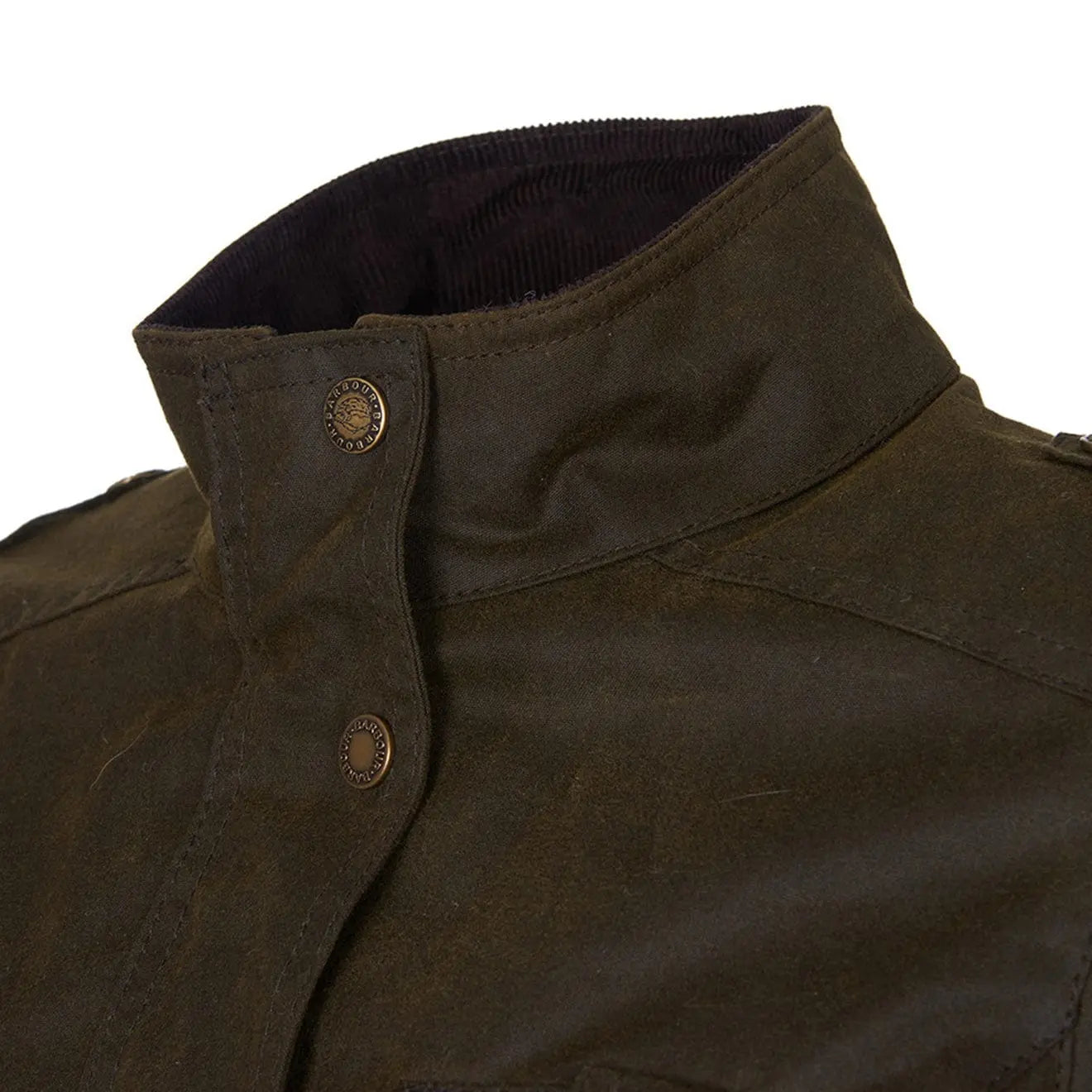 Barbour Womens Winter Defence Wax Jacket Olive / Classic - The Sporting Lodge