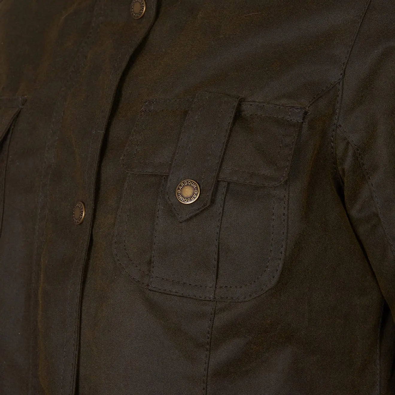 Barbour Womens Winter Defence Wax Jacket Olive / Classic - The Sporting Lodge