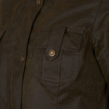 Barbour Womens Winter Defence Wax Jacket Olive / Classic - The Sporting Lodge