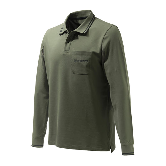 Beretta Airmesh L/S Polo Shirt Green - The Sporting Lodge