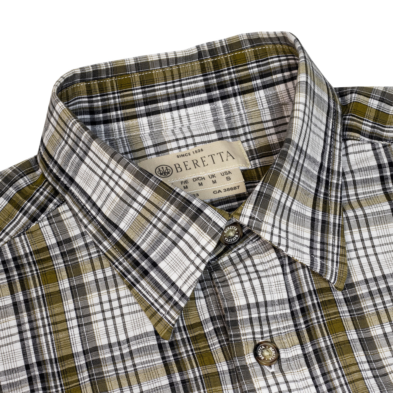 Beretta SS Trail Shirt White / Black / Brown Check - The Sporting Lodge