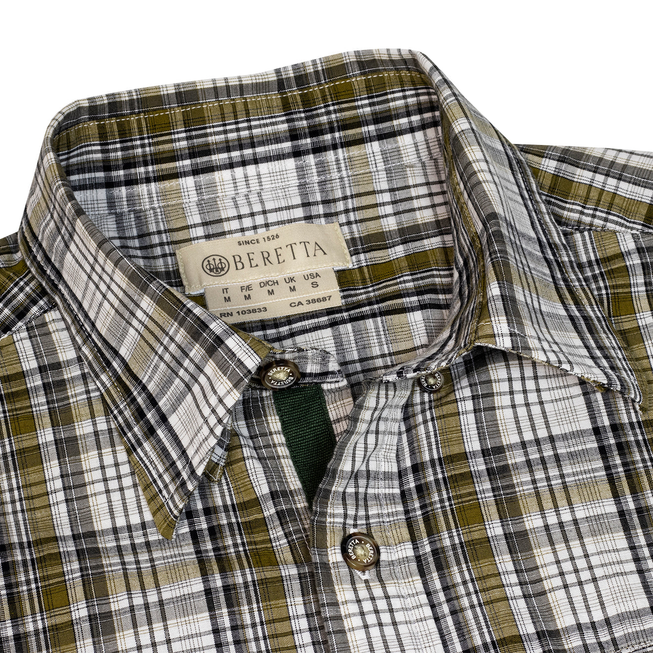 Beretta SS Trail Shirt White / Black / Brown Check - The Sporting Lodge