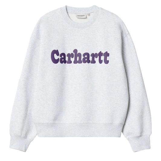 Carhartt WIP Womens Bubbles Sweatshirt Grey Heather / Cassis - The Sporting Lodge