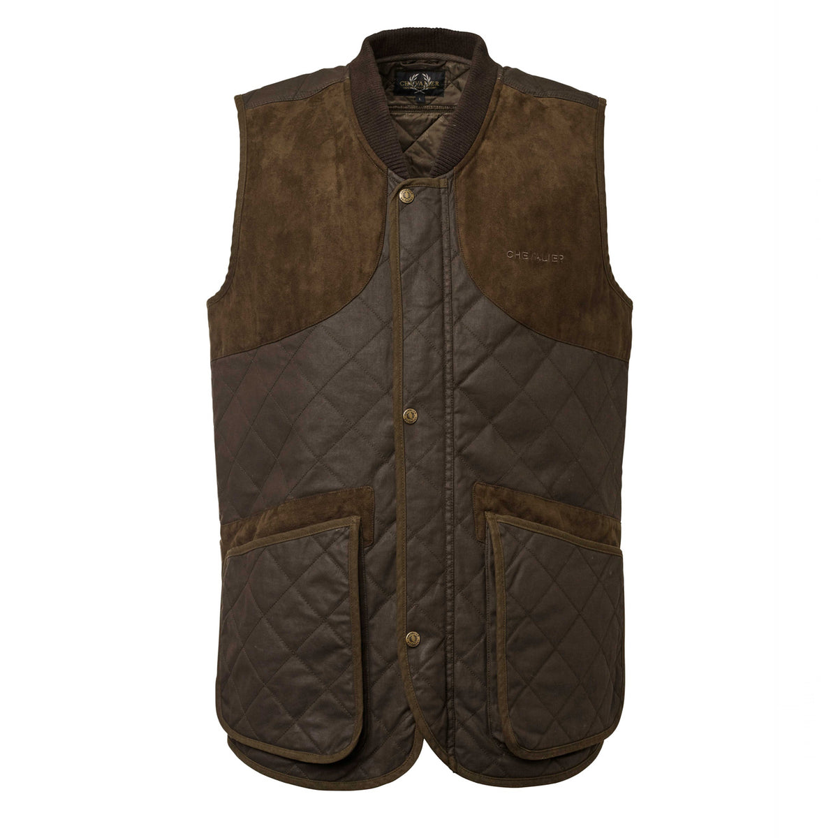 Chevalier Vintage Shooting Vest Leather Brown - The Sporting Lodge