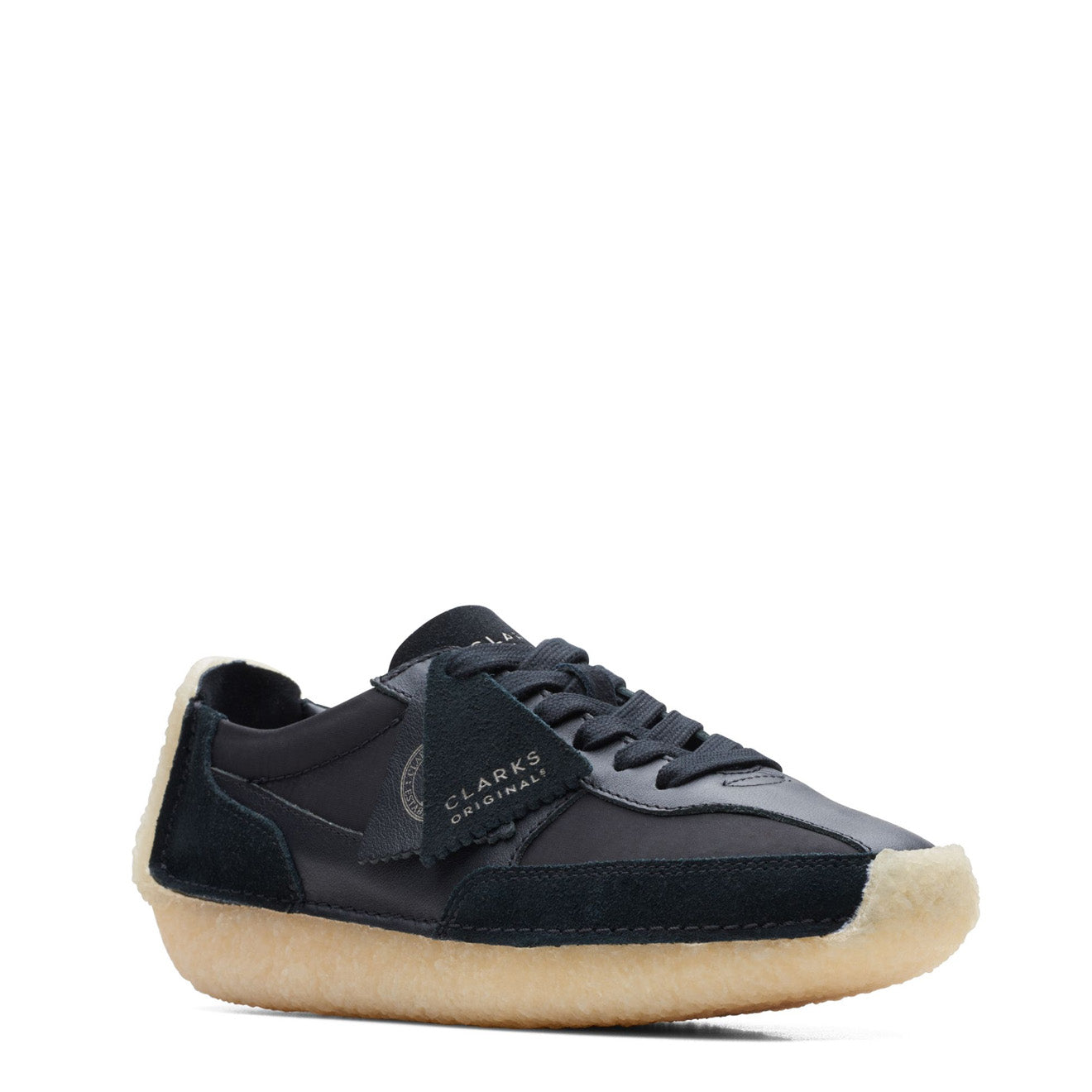 clarks black trainers womens