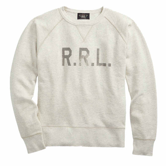 RRL by Ralph Lauren Logo Fleece Pullover Oatmeal Heather - The Sporting Lodge