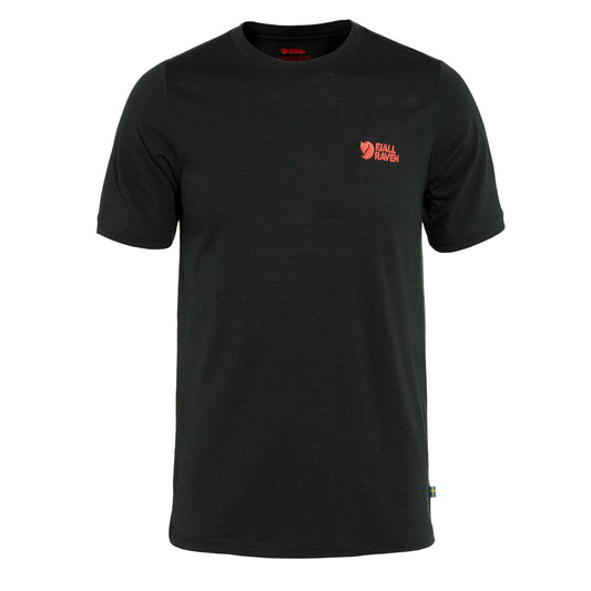 Fjallraven Abisko Wool Logo SS T-Shirt Black - The Sporting Lodge