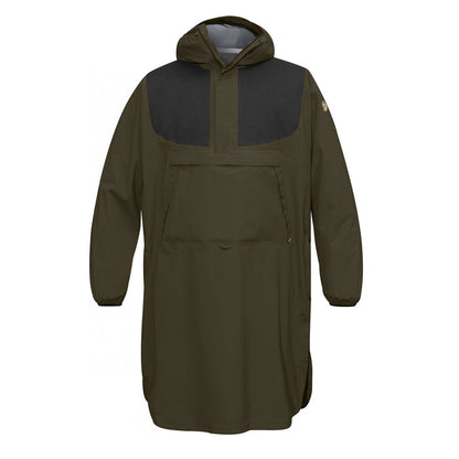 Fjallraven Lappland Eco Shell Poncho Dark Olive - The Sporting Lodge