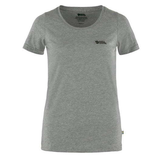 Fjallraven Womens Logo T-Shirt Grey Melange - The Sporting Lodge