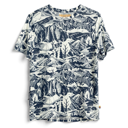 Fjallraven x Specialized Womens Wool CaliSwe T-Shirt Navy / Eggshell - The Sporting Lodge