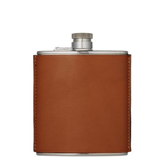 James Purdey 6oz Hand Stitched Leather Flask Tan - The Sporting Lodge
