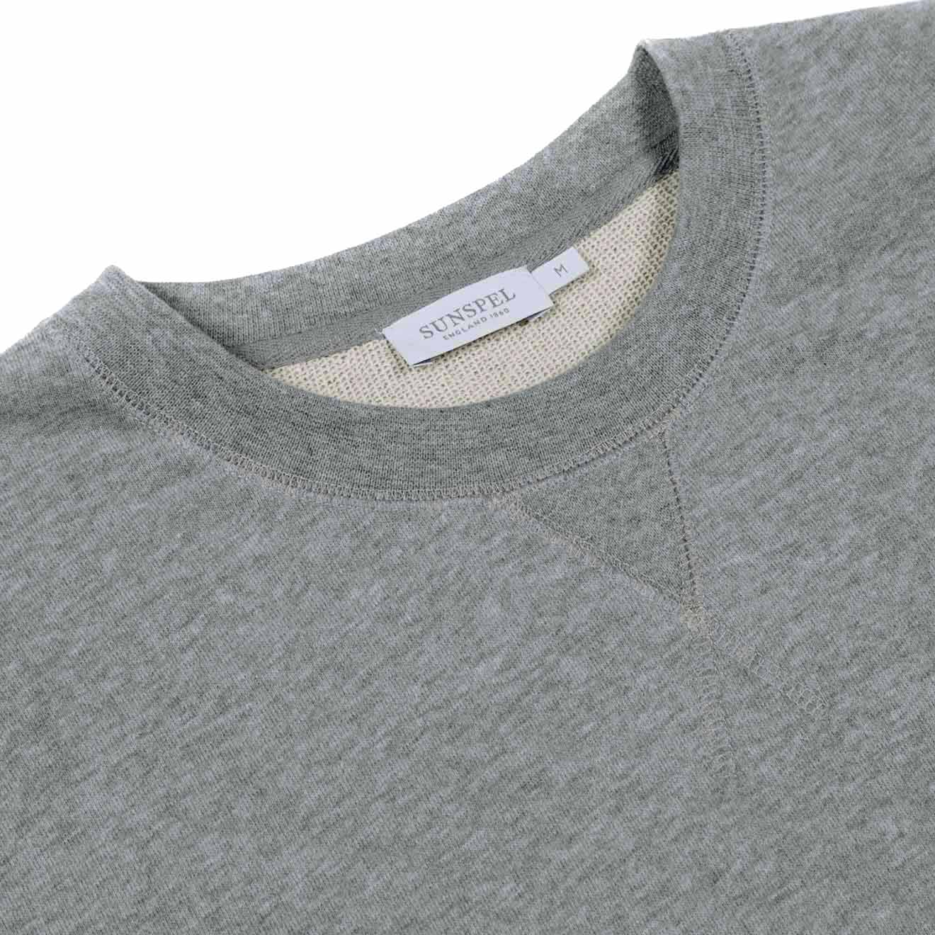 Sunspel Loopback Sweatshirt Grey Melange - The Sporting Lodge