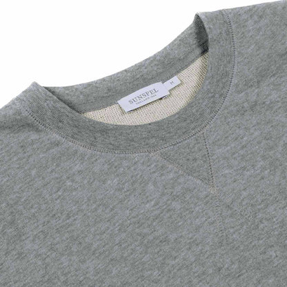 Sunspel Loopback Sweatshirt Grey Melange - The Sporting Lodge