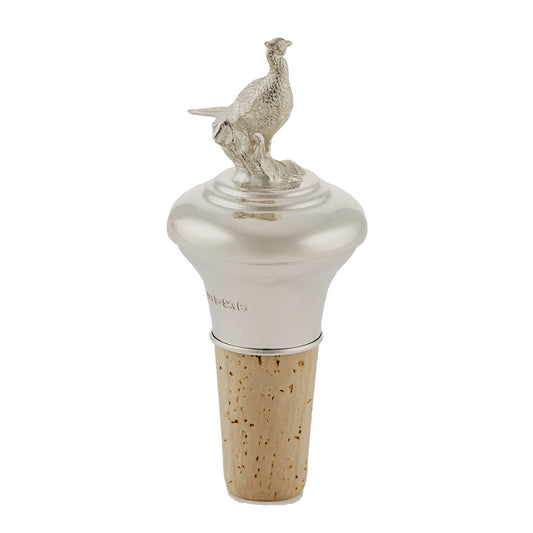 Purdey Silver Pheasant Bottle Stopper in Silver - The Sporting Lodge