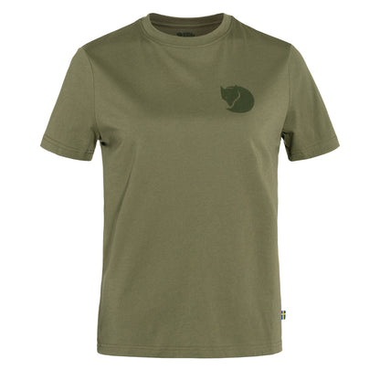 Fjallraven Womens Fox Boxy Logo T-Shirt Green - The Sporting Lodge