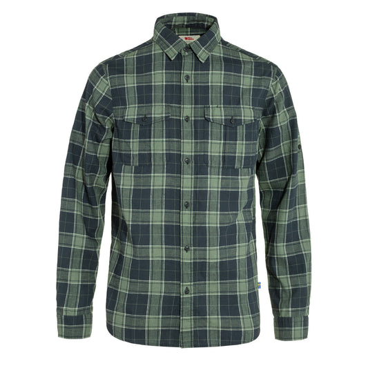 Fjallraven Ovik Travel Shirt LS Dark Navy / Patina Green - The Sporting Lodge
