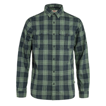 Fjallraven Ovik Travel Shirt LS Dark Navy / Patina Green - The Sporting Lodge