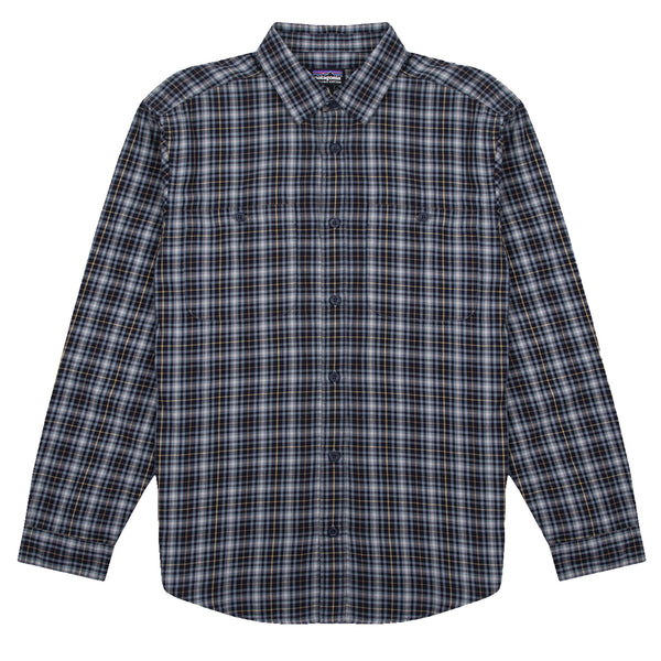 Patagonia L S Pima Cotton Shirt Fractures New Navy The Sporting Lodge