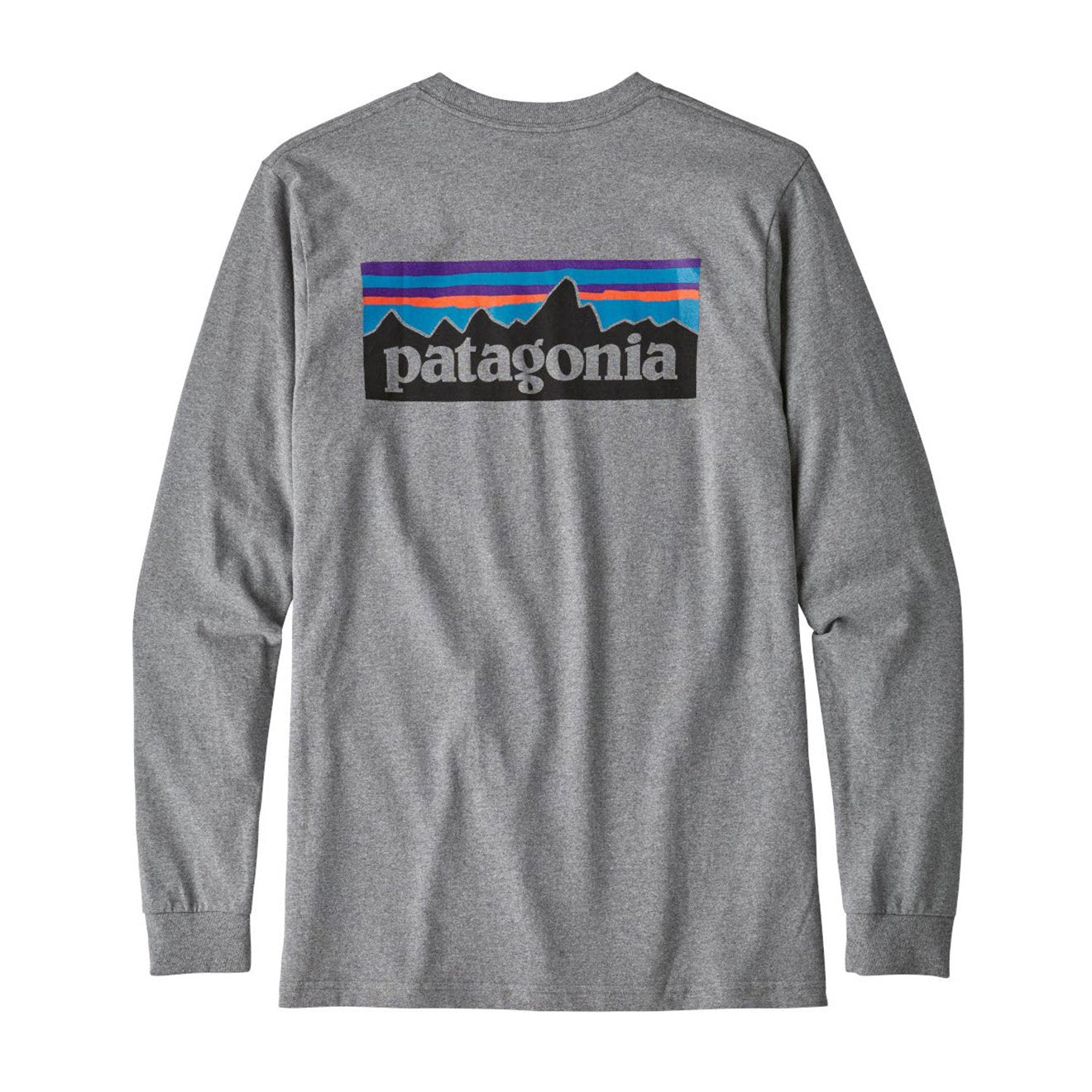 Patagonia Long Sleeve P 6 Logo Responsbili Tee Gravel Heather The Sporting Lodge