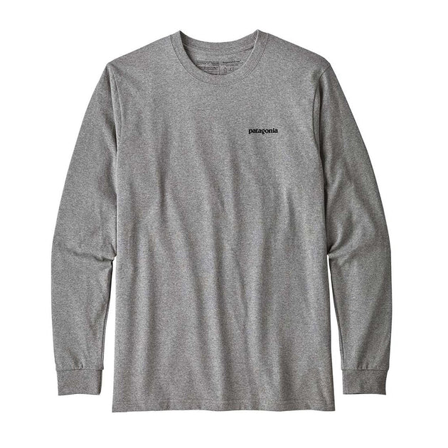 Patagonia Long Sleeve P 6 Logo Responsbili Tee Gravel Heather The Sporting Lodge