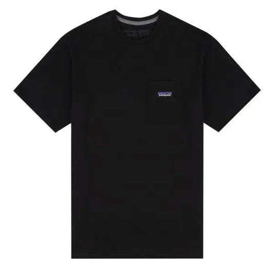 Patagonia P-6 Label Pocket Responsibili-Tee Black - The Sporting Lodge