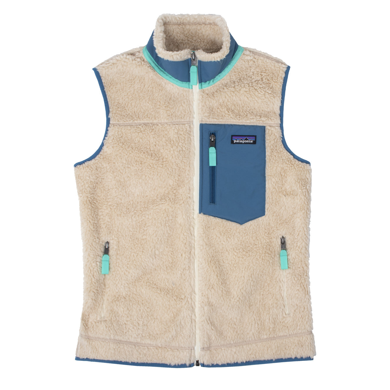 Patagonia Womens Classic Retro X Fleece Vest Dark Natural Wavy Blue