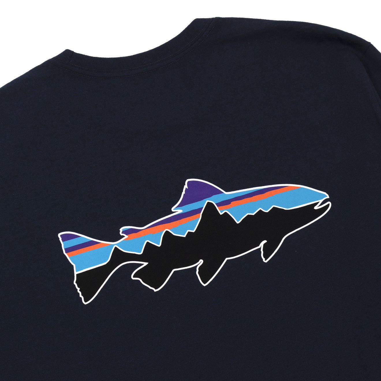 Patagonia L/S Fitz Roy Trout Responsibili-Tee New Navy - The Sporting Lodge