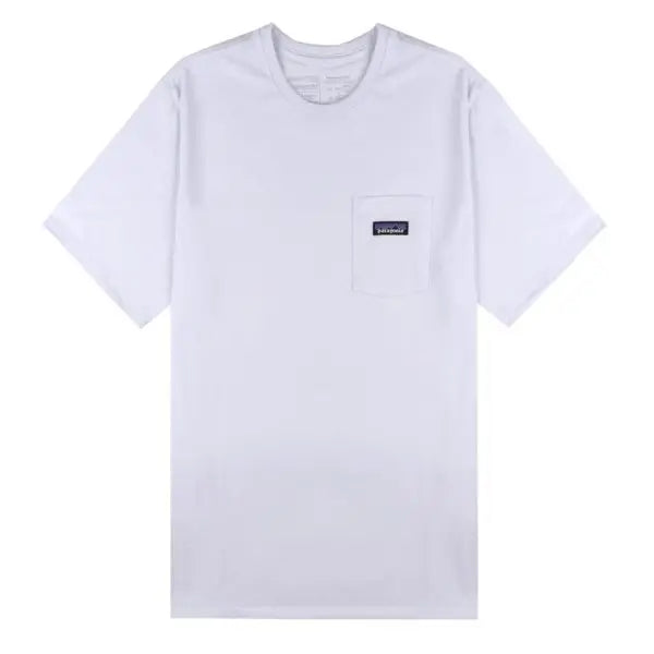 Patagonia P-6 Label Pocket Responsibili-Tee White - The Sporting Lodge