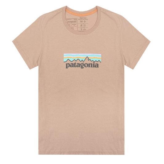 Patagonia Womens Pastel P-6 Logo Organic Crew T-Shirt Pamp Tan - The Sporting Lodge