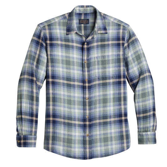 Pendleton Dawson LS Linen Shirt Light Green / Denim Plaid - The Sporting Lodge
