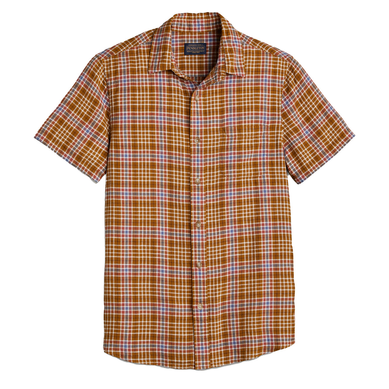 Pendleton Dawson Linen Shirt Bronze / Red / Blue Plaid - The Sporting Lodge