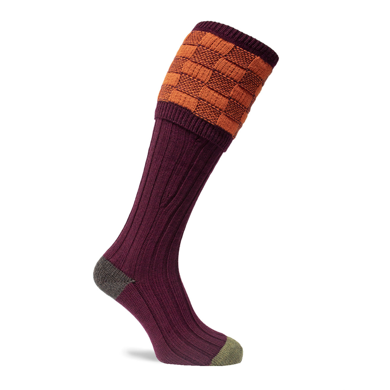 Pennine Dover Shooting Sock Burgundy - The Sporting Lodge