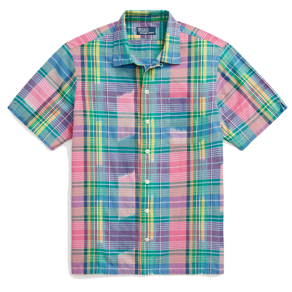 Polo Ralph Lauren Classic Fit Madras Camp Shirt Pink/Royal Multi - The Sporting Lodge