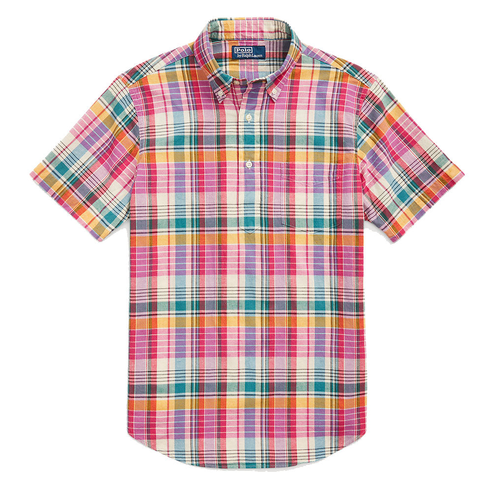 Polo Ralph Lauren Classic Fit Madras Popover Shirt Pink/Cream Multi - The Sporting Lodge