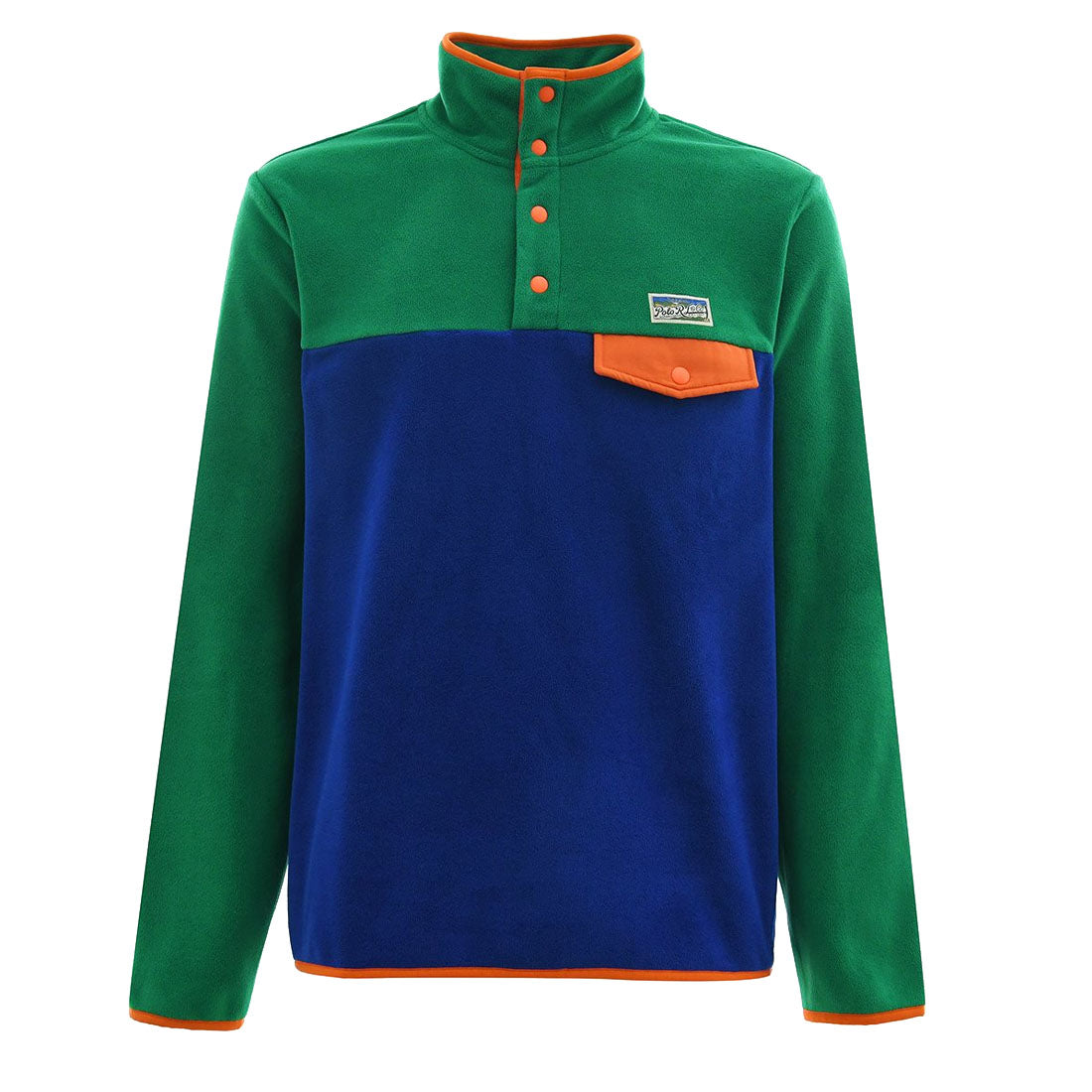 Polo Ralph Lauren Colour-Blocked Brushed Fleece Pullover Primary Green Multi - The Sporting Lodge