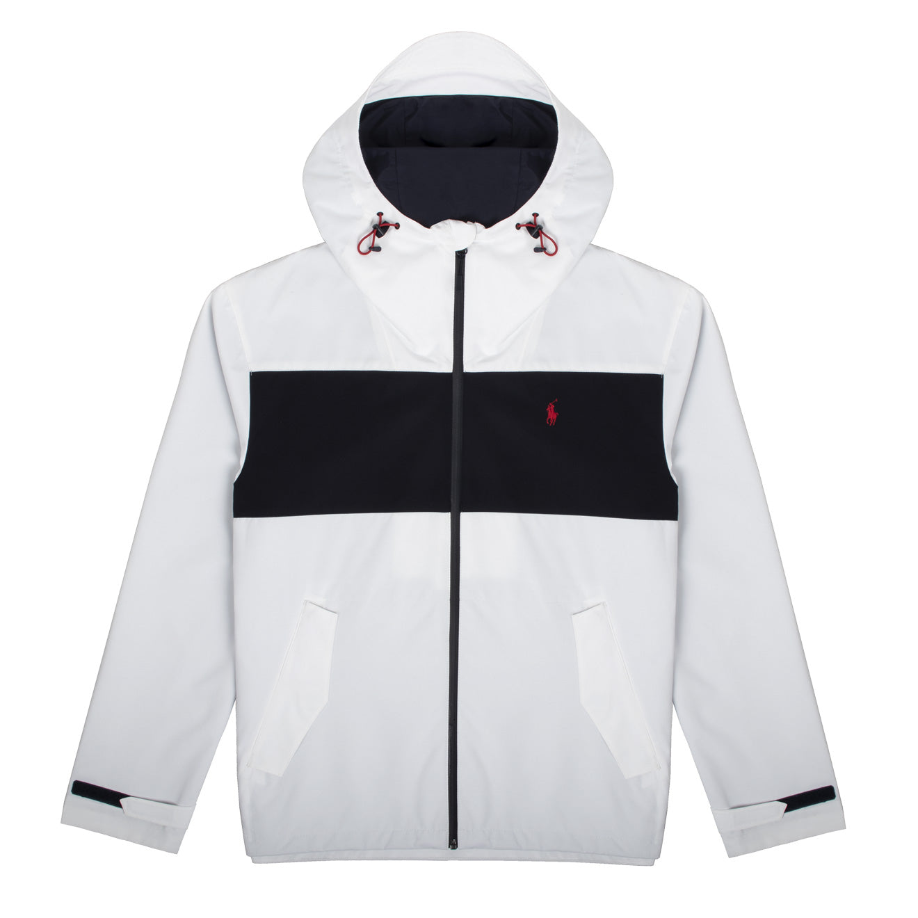 Polo Ralph Lauren Colour-Blocked Hooded Jacket Pure White Multi - The Sporting Lodge