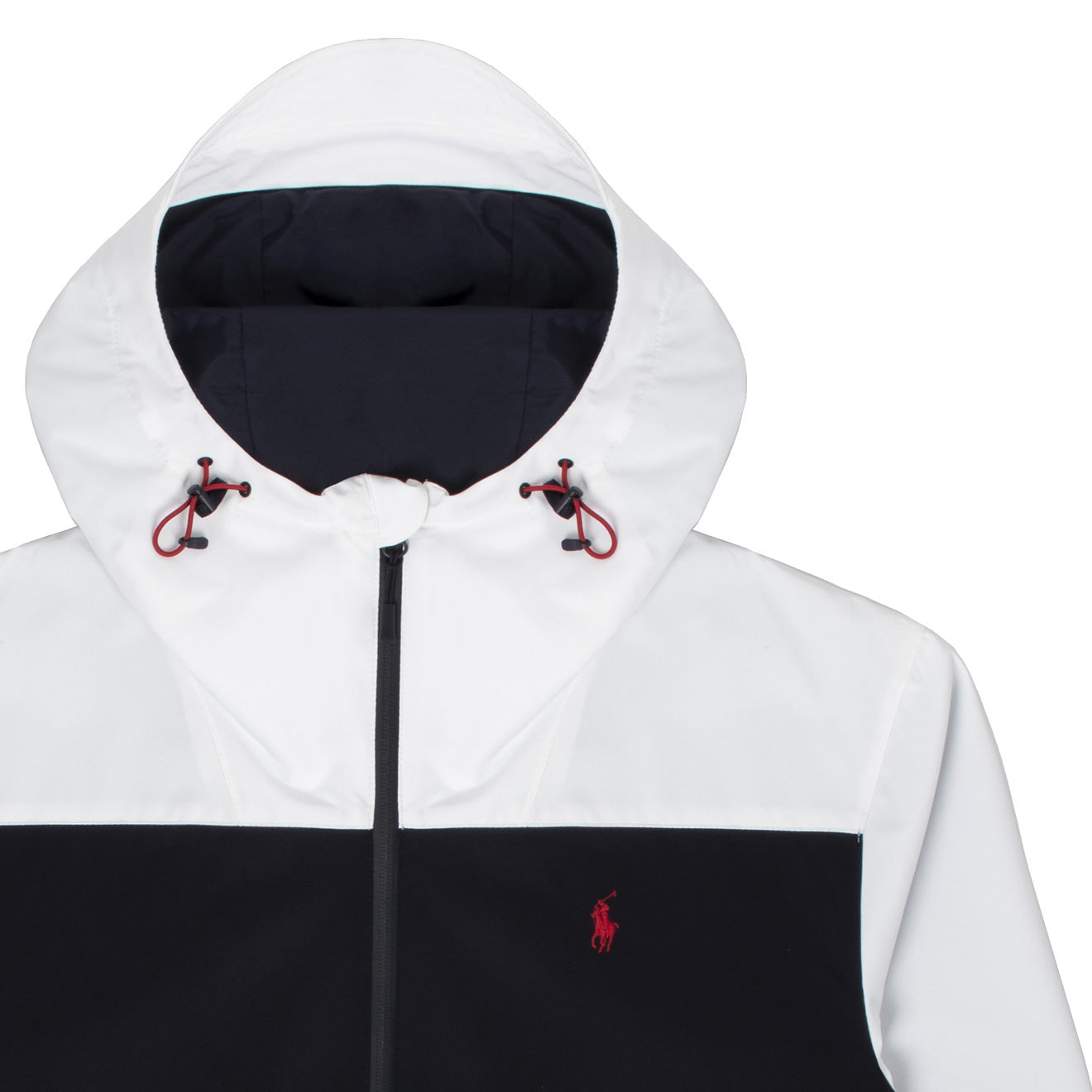 Polo Ralph Lauren Colour-Blocked Hooded Jacket Pure White Multi - The Sporting Lodge