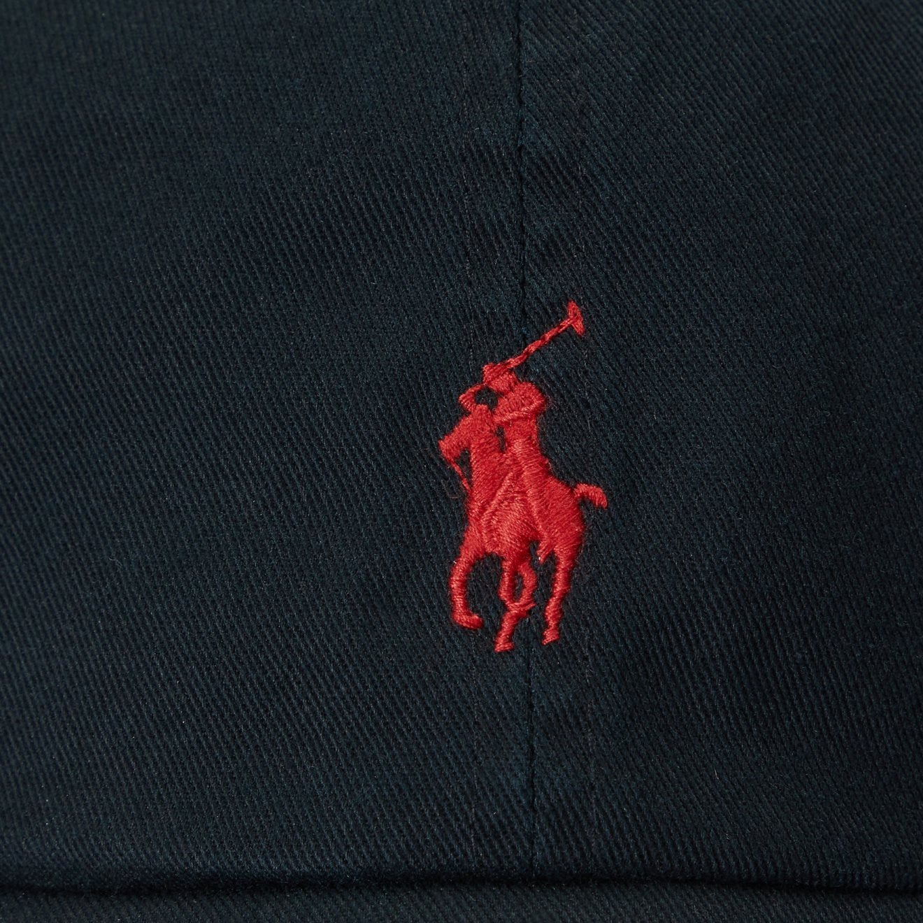 Polo Ralph Lauren Cotton Chino Baseball Cap Polo Black/ Rl 2000 Red - The Sporting Lodge