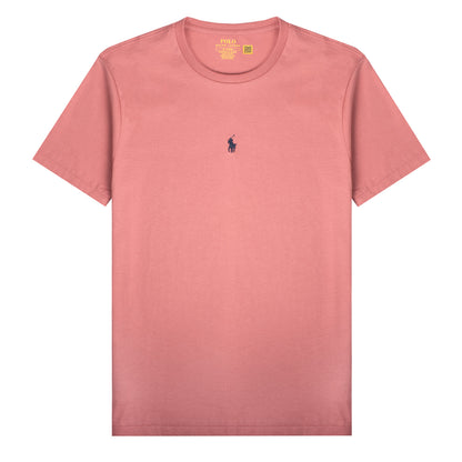 Polo Ralph Lauren Custom Slim Fit Centre Logo T-Shirt Desert Rose - The Sporting Lodge