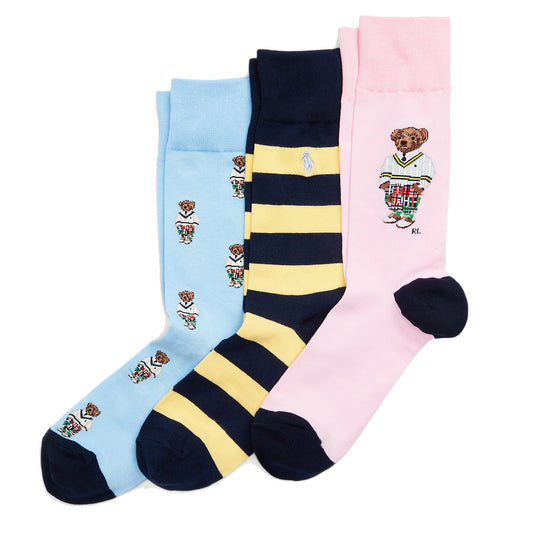 Polo Ralph Lauren Polo Bear 3-Sock Gift Set Gb Tossed Bear - The Sporting Lodge
