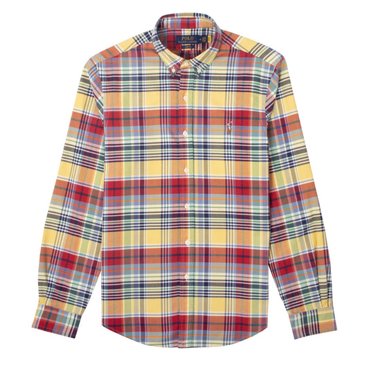Polo Ralph Lauren Slim Fit L/S Check Shirt Yellow / Red Multi - The Sporting Lodge