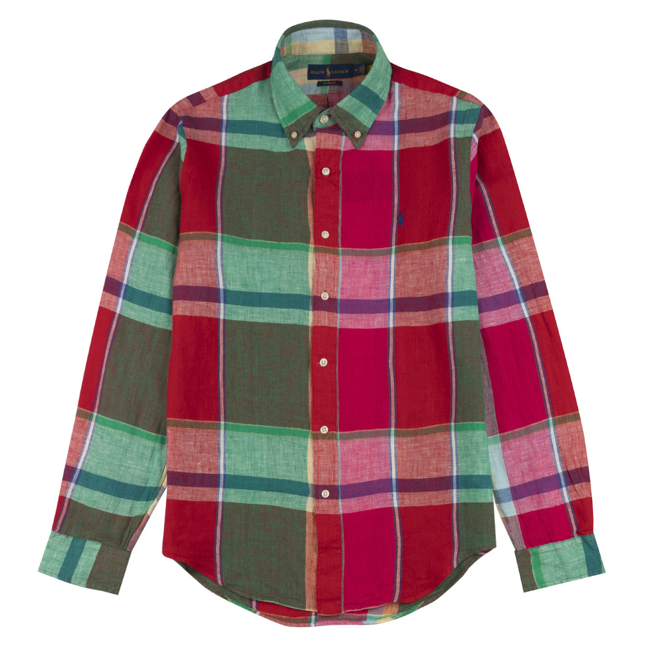 Polo Ralph Lauren L/S Linen Check Shirt Red / Green Multi - The Sporting Lodge
