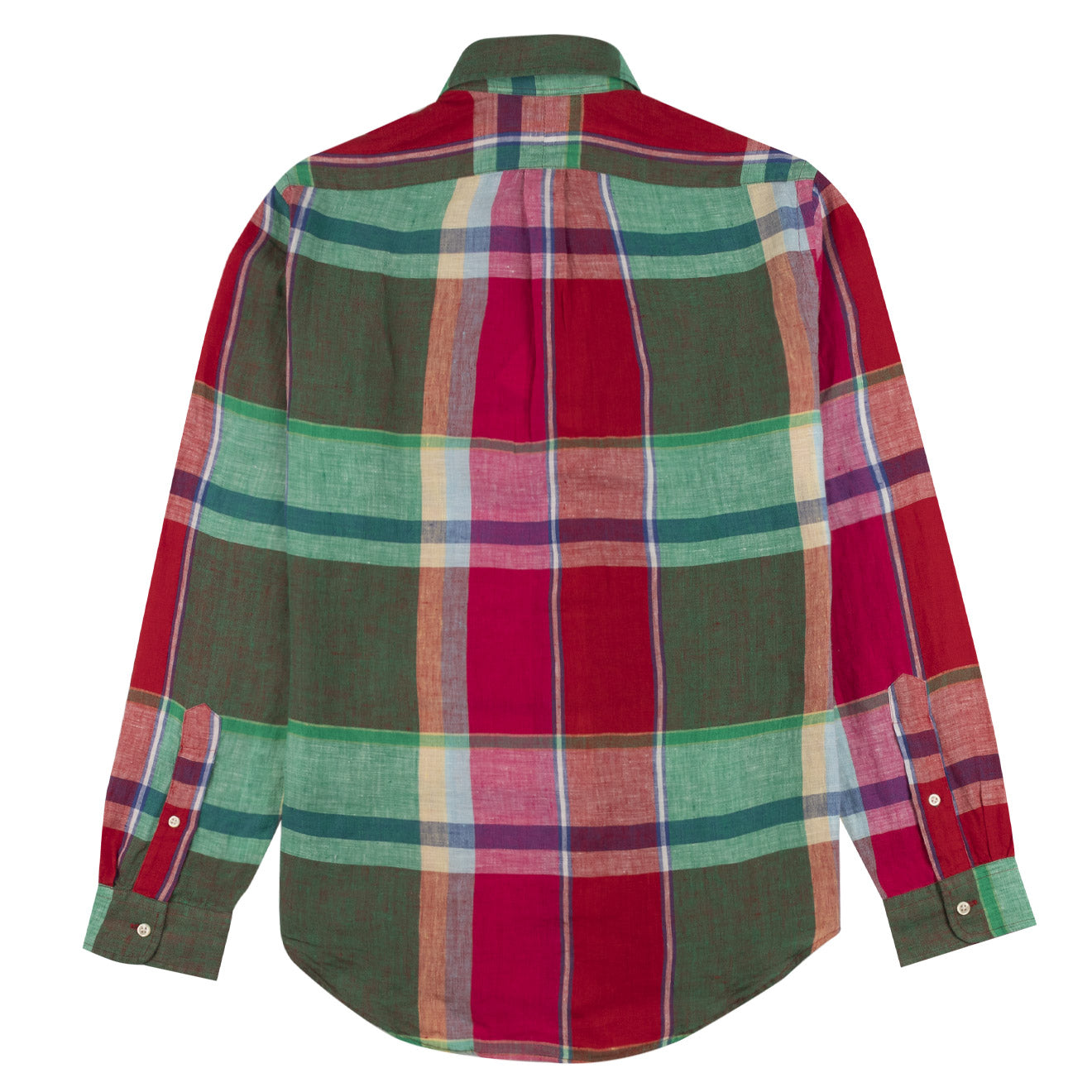 Polo Ralph Lauren L/S Linen Check Shirt Red / Green Multi - The Sporting Lodge
