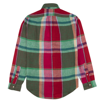 Polo Ralph Lauren L/S Linen Check Shirt Red / Green Multi - The Sporting Lodge