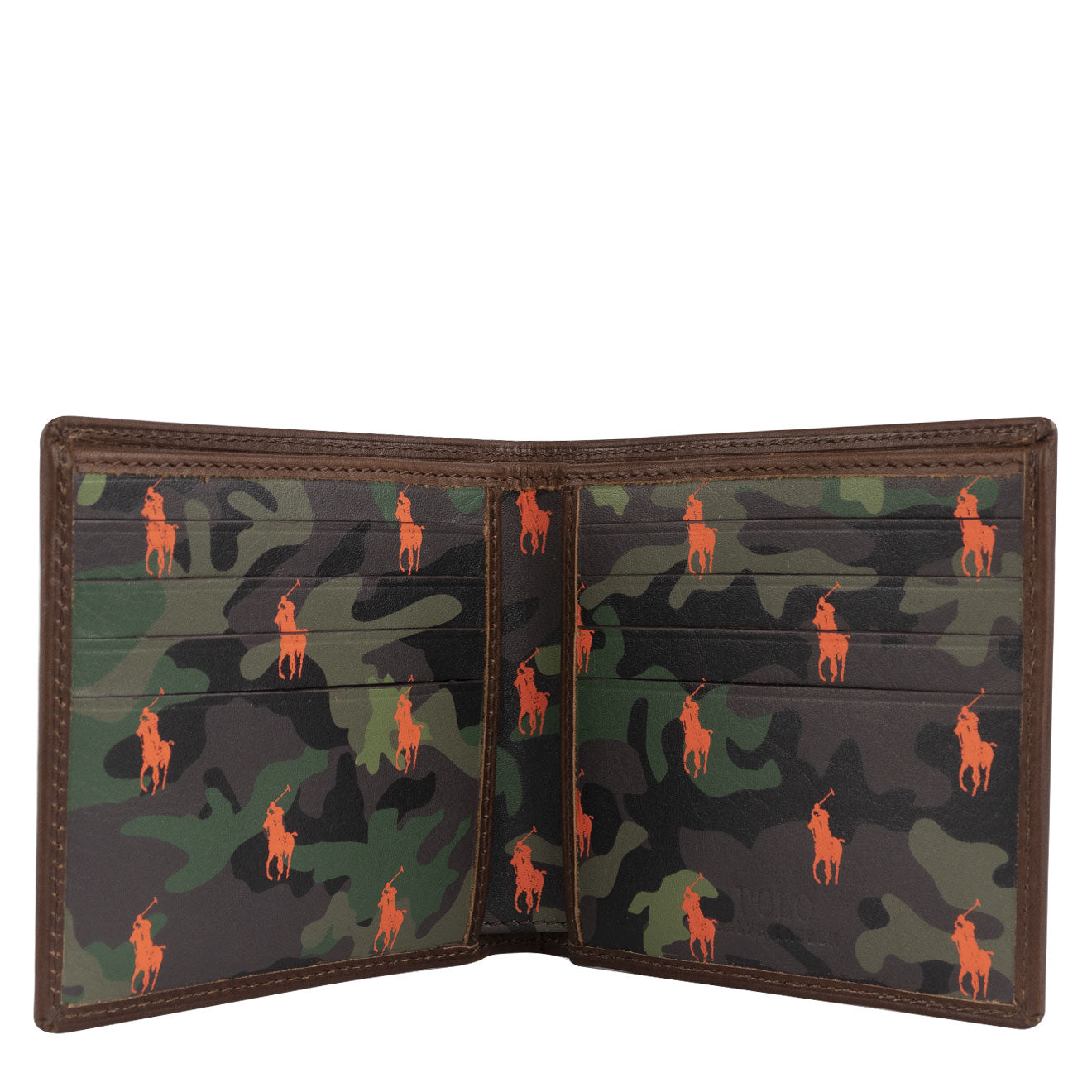 Polo Ralph Lauren Small Leather PP Billfold Wallet Camo / Brown - The Sporting Lodge