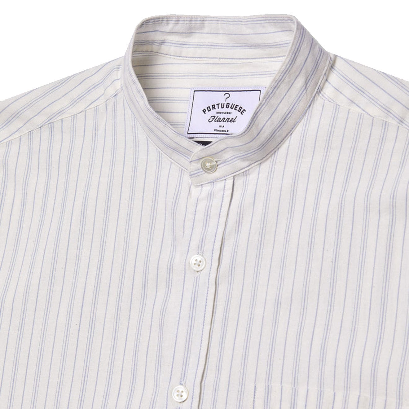 Portuguese Flannel Mao Suave Shirt White / Grey Stripe - The Sporting Lodge