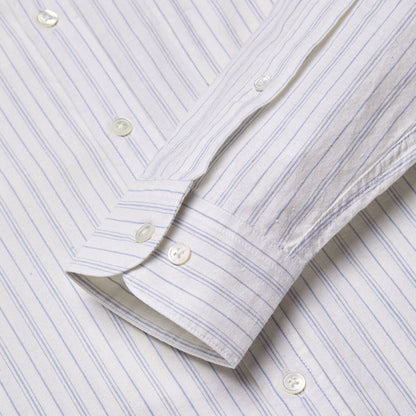Portuguese Flannel Mao Suave Shirt White / Grey Stripe - The Sporting Lodge