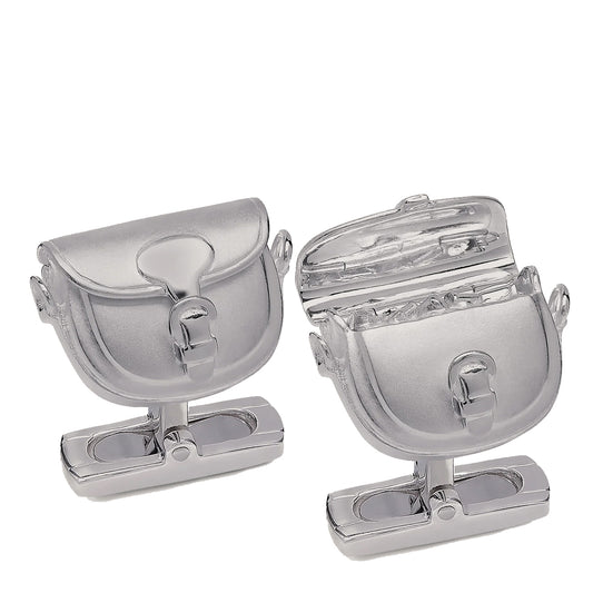 Purdey Cartridge Bag Cufflinks In Silver - The Sporting Lodge