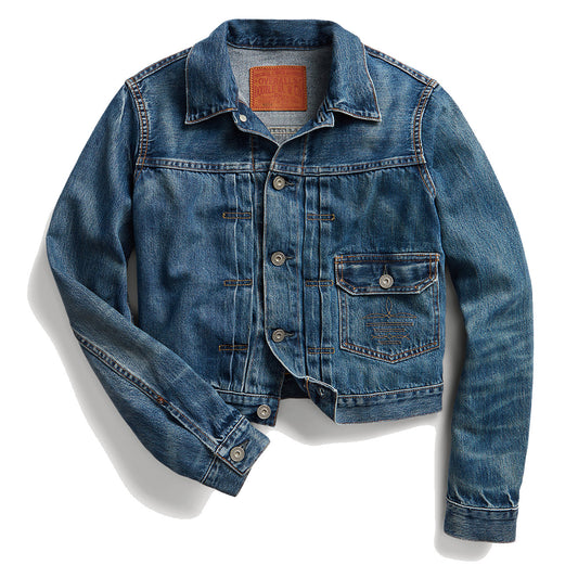 RRL by Ralph Lauren Womens Cropped Denim Jacket Kenney Wash - The Sporting Lodge