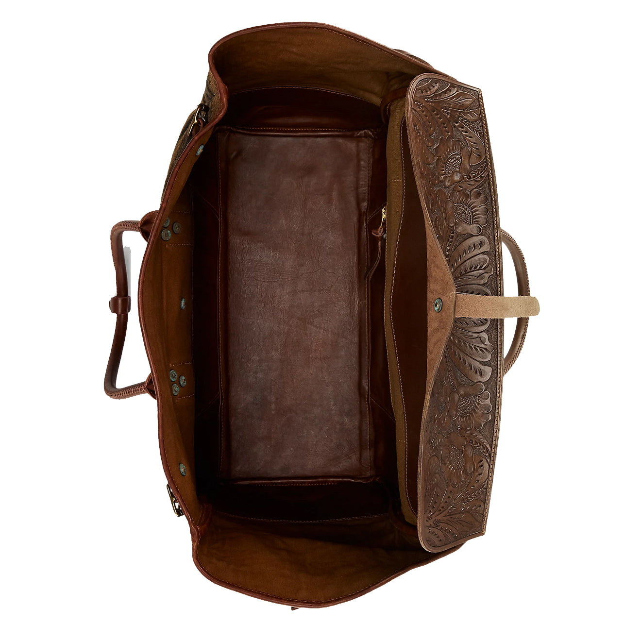 RRL by Ralph Lauren Handwoven Jacquard Overnight Bag Grey / Brown Multi - The Sporting Lodge